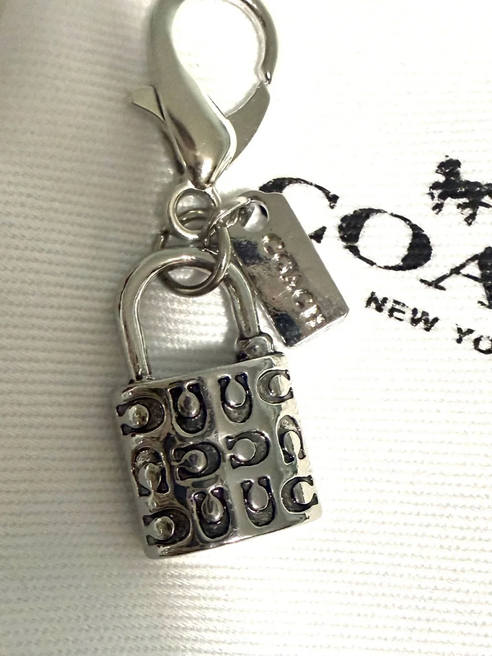 COACH Padlock Pendant or Charm with clasp and hand-tag dust bag included!